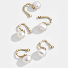Load image into Gallery viewer, 2020 New Fashion Pearl Ear Cuff Bohemia Stackable C Shaped CZ Rhinestone Small Earcuffs Clip Earrings for Women Wedding Jewelry