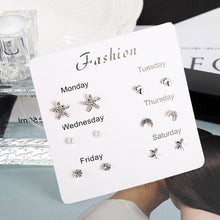 Load image into Gallery viewer, Luokey City 2020 Fashion Korean Stud Earrings For Women New Small Heart Moon Star Pearl Earrings Set Wedding Jewelry Accessories