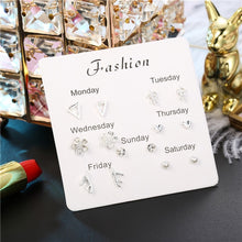 Load image into Gallery viewer, Luokey City 2020 Fashion Korean Stud Earrings For Women New Small Heart Moon Star Pearl Earrings Set Wedding Jewelry Accessories