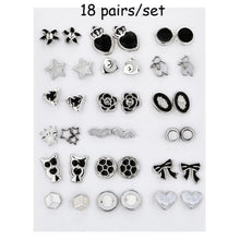 Load image into Gallery viewer, 100 Pairs Women Acrylic Crystal Small Stud Earrings Sets Girl Child Heart Star Animal Moon Crown Earring Jewelry