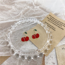 Load image into Gallery viewer, AOMU 2020 New Japan Korean Cherry Fruit Shaped Drop Earrings For Women Sweet Girls Cute Brincos Line Pendientes Jewelry Gifts