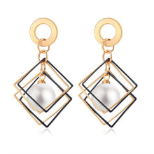 Load image into Gallery viewer, POXAM New Korean Statement Round Earrings For Women Geometric Gold Shell Fluff Dangle Drop Earrings Brincos 2020 Fashion Jewelry