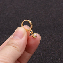 Load image into Gallery viewer, 1PC Ear Piercing Jewelry Cross Star Love Heart 20G Gold Hoop With Cz Pendant Cartilage Helix Rook Earring