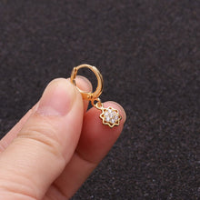 Load image into Gallery viewer, 1PC Ear Piercing Jewelry Cross Star Love Heart 20G Gold Hoop With Cz Pendant Cartilage Helix Rook Earring