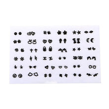 Load image into Gallery viewer, 36Pairs Earrings Mixed Styles Crystal Rhinestone Sun Flower Geometric Animal Plastic Stud Earrings Set For Women Girls Jewelry