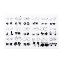Load image into Gallery viewer, 36Pairs Earrings Mixed Styles Crystal Rhinestone Sun Flower Geometric Animal Plastic Stud Earrings Set For Women Girls Jewelry