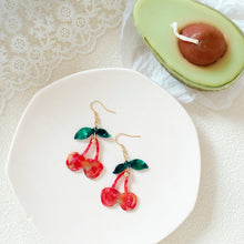 Load image into Gallery viewer, AOMU 2020 New Japan Korean Cherry Fruit Shaped Drop Earrings For Women Sweet Girls Cute Brincos Line Pendientes Jewelry Gifts