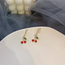 Load image into Gallery viewer, AOMU 2020 New Japan Korean Cherry Fruit Shaped Drop Earrings For Women Sweet Girls Cute Brincos Line Pendientes Jewelry Gifts