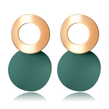Load image into Gallery viewer, POXAM New Korean Statement Round Earrings For Women Geometric Gold Shell Fluff Dangle Drop Earrings Brincos 2020 Fashion Jewelry