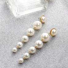 Load image into Gallery viewer, Simple Plain Gold Color Metal Pearl Hoop Earrings Fashion Big Circle Hoops Statement Earrings for Women Party Jewelry