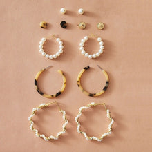 Load image into Gallery viewer, Simple Plain Gold Color Metal Pearl Hoop Earrings Fashion Big Circle Hoops Statement Earrings for Women Party Jewelry