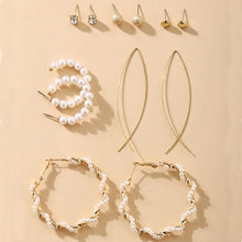 Load image into Gallery viewer, Simple Plain Gold Color Metal Pearl Hoop Earrings Fashion Big Circle Hoops Statement Earrings for Women Party Jewelry