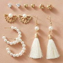Load image into Gallery viewer, Simple Plain Gold Color Metal Pearl Hoop Earrings Fashion Big Circle Hoops Statement Earrings for Women Party Jewelry