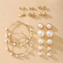 Load image into Gallery viewer, Simple Plain Gold Color Metal Pearl Hoop Earrings Fashion Big Circle Hoops Statement Earrings for Women Party Jewelry