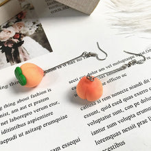 Load image into Gallery viewer, AOMU 2020 New Japan Korean Cherry Fruit Shaped Drop Earrings For Women Sweet Girls Cute Brincos Line Pendientes Jewelry Gifts