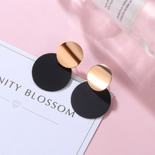 Load image into Gallery viewer, POXAM New Korean Statement Earrings for women Black Cute Arcylic Geometric Dangle Drop Gold Earings Brincos 2020 Fashion Jewelry
