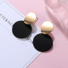 Load image into Gallery viewer, POXAM New Korean Statement Earrings for women Black Cute Arcylic Geometric Dangle Drop Gold Earings Brincos 2020 Fashion Jewelry