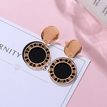 Load image into Gallery viewer, POXAM New Korean Statement Earrings for women Black Cute Arcylic Geometric Dangle Drop Gold Earings Brincos 2020 Fashion Jewelry