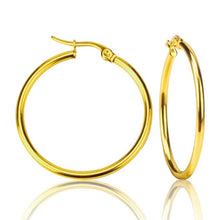 Load image into Gallery viewer, LUXUSTEEL 1Pair Stainless Steel Ear Hoop Earrings Circle aretes Mujer Round Gold Earring Fashion Lead Nickel Free Jewelry Brinco