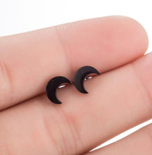 Load image into Gallery viewer, SMJEL Stainless Steel Earrings Geometric Women Men Hip hop Black Star Moon Stud Earring Fashion Jewelry Best Gift for Friend