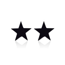 Load image into Gallery viewer, SMJEL Stainless Steel Earrings Geometric Women Men Hip hop Black Star Moon Stud Earring Fashion Jewelry Best Gift for Friend