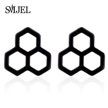Load image into Gallery viewer, SMJEL Stainless Steel Earrings Geometric Women Men Hip hop Black Star Moon Stud Earring Fashion Jewelry Best Gift for Friend