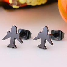 Load image into Gallery viewer, SMJEL Stainless Steel Earrings Geometric Women Men Hip hop Black Star Moon Stud Earring Fashion Jewelry Best Gift for Friend