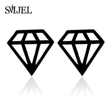 Load image into Gallery viewer, SMJEL Stainless Steel Earrings Geometric Women Men Hip hop Black Star Moon Stud Earring Fashion Jewelry Best Gift for Friend