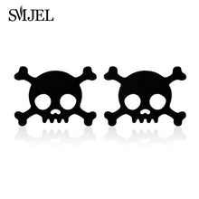 Load image into Gallery viewer, SMJEL Stainless Steel Earrings Geometric Women Men Hip hop Black Star Moon Stud Earring Fashion Jewelry Best Gift for Friend