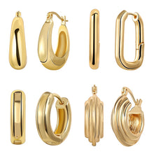 Load image into Gallery viewer, 17KM Trendy Gold Copper Hoop Earring for Women Girls Elegant Geometric Circle Twist Round Earrings Minimalist Brincos Jewelry