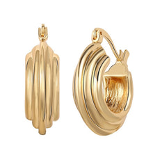 Load image into Gallery viewer, 17KM Trendy Gold Copper Hoop Earring for Women Girls Elegant Geometric Circle Twist Round Earrings Minimalist Brincos Jewelry