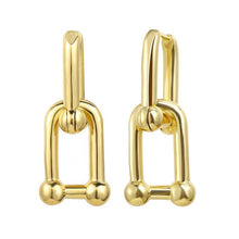 Load image into Gallery viewer, 17KM Punk Minimalist Chain Copper Hoop Earring for Women Elegant Circle Pearl Earrings Simple Round Brincos Jewelry Pendientes