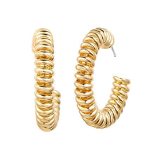Load image into Gallery viewer, 17KM Punk Minimalist Chain Copper Hoop Earring for Women Elegant Circle Pearl Earrings Simple Round Brincos Jewelry Pendientes