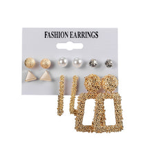 Load image into Gallery viewer, 12 Pairs/Set Women's Earrings Set Pearl Earrings For Women Bohemian Fashion Jewelry 2020 Geometric Crystal Heart Stud Earrings