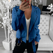 Load image into Gallery viewer, Autumn Winter Women's Bomber Jacket Casual Zipper Button Female Jacket Solid Plus Size Pockets Womens Jackets And Coats 2020