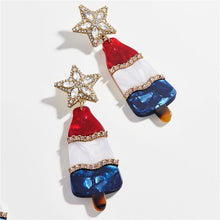 Load image into Gallery viewer, Miwens Bauble Bar Newest Crystal Palms Dangle Earrings For Women Watermelon Filet Statement Earrings Evil Eye Maxi Ear Jewelry