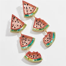 Load image into Gallery viewer, Miwens Bauble Bar Newest Crystal Palms Dangle Earrings For Women Watermelon Filet Statement Earrings Evil Eye Maxi Ear Jewelry