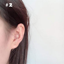 Load image into Gallery viewer, Ear Wrap Crawler Hook Earrings for Women Surround Auricle Diagonal Stud Copper Inlaid Zircon Piercing Earrings (1 Pair)