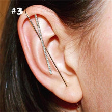 Load image into Gallery viewer, Ear Wrap Crawler Hook Earrings for Women Surround Auricle Diagonal Stud Copper Inlaid Zircon Piercing Earrings (1 Pair)