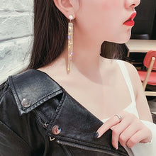 Load image into Gallery viewer, South Korea Earrings Temperament Earrings New It Girl Earrings Long Cold Wind Simple Autumn and Winter er shi pin