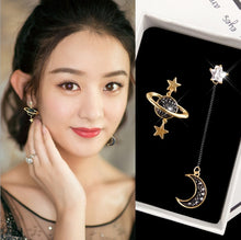 Load image into Gallery viewer, New Asymmetrical Star Moon Earrings Women Fashion Korean Temperament Earring Long Personality Ear Jewelry Exquisite Earrings