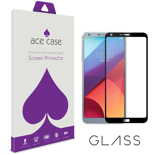 LG G6 Tempered Glass Screen Protector - BLACK Full 3D Edge to Edge Coverage by Ace Case