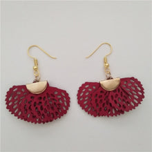 Load image into Gallery viewer, New Korean Style fan-shaped Grid Flower Stud Earrings For Women Fashion Summer Accessories Elegant Sweet
