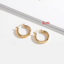 Load image into Gallery viewer, HUANZHI 2019 New Minimalist Gold Metal Large Circle Geometric Round Big Hoop Earrings for Women Girl Wedding Party Jewelry
