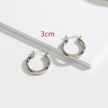 Load image into Gallery viewer, HUANZHI 2019 New Minimalist Gold Metal Large Circle Geometric Round Big Hoop Earrings for Women Girl Wedding Party Jewelry
