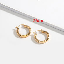 Load image into Gallery viewer, HUANZHI 2019 New Minimalist Gold Metal Large Circle Geometric Round Big Hoop Earrings for Women Girl Wedding Party Jewelry
