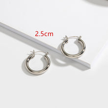 Load image into Gallery viewer, HUANZHI 2019 New Minimalist Gold Metal Large Circle Geometric Round Big Hoop Earrings for Women Girl Wedding Party Jewelry
