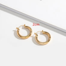 Load image into Gallery viewer, HUANZHI 2019 New Minimalist Gold Metal Large Circle Geometric Round Big Hoop Earrings for Women Girl Wedding Party Jewelry
