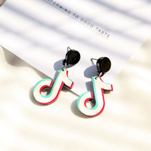 Load image into Gallery viewer, Personality Acrylic Note Dangle Dangle Earring Long Chain Stick Ear Drop For Girls Women Fashion Earrings Jewelry
