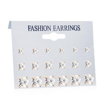 Load image into Gallery viewer, FNIO Women's Stud Earrings Crystal Pearl Earrings Set For Women Crystal Gold Silver Color Small Earrings Boho Jewelry 2020 New
